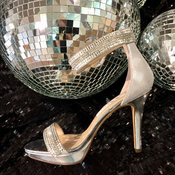 Silver Sparkle Crystal High Heel Platform Sandal - Picture 5 of 7